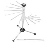 ZMellifluent Estantería de secado de pasta con rotación manual, estante plegable para fideos de acero inoxidable para pasta casera, secador de fideos giratorio que ahorra espacio con barras aju