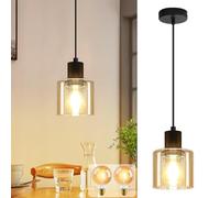 ZMH Lámpara colgante LED para mesa de comedor, vintage E27, lámpara colgante de 1 llama, industrial retro para cocina, sala de estar, hotel, 2 bombillas G80 incluidas