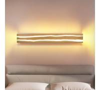 ZMH Lámpara de Pared Interior LED Aplique de Pared industrial Vintage Aplique Madera 8W Blanco Cálido con para Dormitorio Hotel Restaurante Cafetería habitación