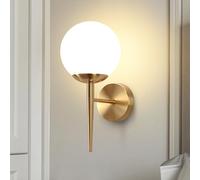 ZMH Lámpara de pared lámpara de pared de interior dormitorio - iluminación de la pared de la escalera de cristal de la bola de oro de la vendimia pantalla de cristal lámpara E27 diseño - sin bombillas