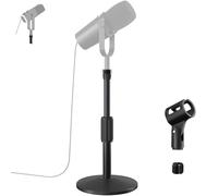 ZMHH Soporte de micrófono de escritorio, mesa ajustable para micrófono con clip de micrófono de 3/8 a 5/8 pulgadas, compatible con Shure MV7+ | MV7X XLR, FIFINE XR y USB | K688, PM1 XLR, Razer Seiren