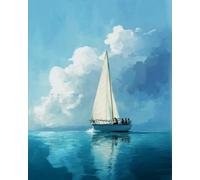 ZMHZMY Juego de pintura por números para adultos, kit de pintura al óleo sobre lienzo para principiantes con pinceles, pigmentos acrílicos, velero, 40 x 50 cm, sin marco