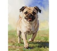 ZMHZMY Juegos de pintura por números para adultos, pug, juegos de pintura por números sobre lienzo, pintura al óleo para adultos, artes y manualidades, 40 x 50 cm, sin marco