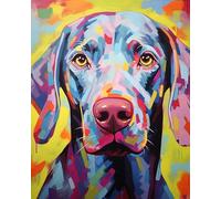ZMHZMY Kit de pintura al óleo por números, diseño de perro Weimaraner, arte moderno de pared, pintura al óleo, accesorios de decoración del hogar, 40 x 50 cm, sin marco
