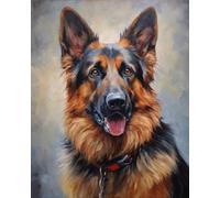 ZMHZMY Kit de pintura por números DIY pintado a mano para adultos, principios, pastor alemán, kit de pintura por números, para regalo, decoración del hogar, 40 x 50 cm (sin marco)