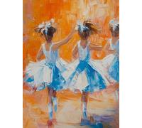 ZMHZMY Kits de pintura por números, lienzo de bailarina pequeña, pintura al óleo para adultos principiantes con pinceles y pigmento acrílico, 16 x 20 pulgadas (sin marco)