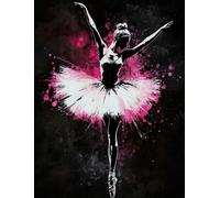 ZMHZMY Kits de pintura por números, lienzo de ballet bailando, pintura al óleo para adultos principiantes con pinceles y pigmento acrílico, 16 x 22 pulgadas (sin marco)
