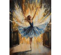ZMHZMY Kits de pintura por números, lienzo de rendimiento de ballet, pintura al óleo para adultos principiantes con pinceles y pigmento acrílico, 16 x 21 pulgadas (sin marco)
