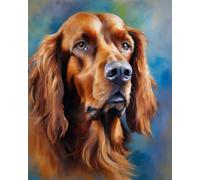 ZMHZMY Pintura digital de perro irlandés Setter por números, pintura al óleo para bricolaje, lienzo impreso, decoración del hogar, 40 x 50 cm, sin marco