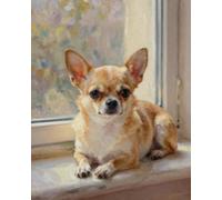 ZMHZMY Pintura por números para adultos, chihuahua, bricolaje, pintura digital por números, kits sobre lienzo, arte de pared, paisaje, 40 x 50 cm, sin marco