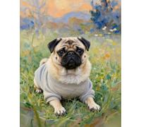 ZMHZMY Pintura por números para adultos pug, kit de pintura al óleo con pintura digital, lienzo para decoración del hogar, 40 x 50 cm, sin marco