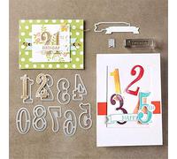 zmigrapddn Troqueles Cutting Dies,Diseño de números Troqueles de corte plantilla moldes para hacer álbumes de recortes Álbum Tarjeta de papel Artesanía, Metal