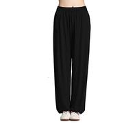 ZMIN Pantalones De Tai Chi para Mujer, para Hombre, De Talla Grande, Pantalones De Tai Chi, Pantalones para Correr, Pantalones Casuales Ajustados,Negro,L