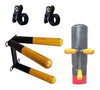 ZMJGLL Muñeco de Wing Chun Independiente, Dispositivo de Entrenamiento de Fuerza con Brazos de Resorte de Madera, para Interior con Objeto Blando/Saco de Arena