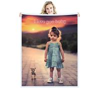 Zmkar Manta Personalizada con Foto Texto, Mantas Adulto bebé Personalizadas Regalos para Papá, Mamá, Niños, Amigos y Amantes, Navidad San Valentín Cumpleaños Regalo (150x220cm, 1 Foto)