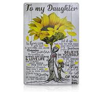ZMKDLL Art to My Daughter Life Gave Me The Gift of You Love Mom - Panel de pared de metal (20 x 30 cm)
