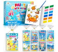 ZMLM Libros de Colorear con Agua para Detalles Cumpleaños niños, Regalos Cumpleaños Colegio invitados Juguetes, Livros de colorir infantis Manualidades Niños para 3 a 9 Años (24 Océano)
