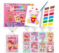 ZMLM Libros de Colorear con Agua para Detalles Cumpleaños niños, Regalos Cumpleaños Colegio invitados Juguetes, Livros de colorir infantis Manualidades Niños para 3 a 9 Años (24 San Valentín)