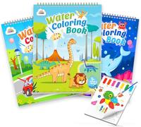 ZMLM Pintura con Libros de Agua para Niños Pequeños con Pinceles, Regalo de Arte Artesanal Acuarelas Niños, Regalos de Cumpleaños Pintar 3 4 5 6 7 8 años (Tráfico Dinosaurios Océano)