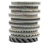 ZMLSED Juego de cintas Washi delgadas de 5 mm de ancho, 10 rollos minimalistas de estilo japonés negro y blanco, cintas decorativas para planificadores de revistas, álbumes de recortes, adhesivo