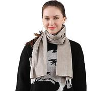 ZMMHW Bufanda de bambú EMF con Hilo de Plata - Anti-radiación - Más del 99% de protección contra 5g, WiFi - Tela Faraday (145 * 55 cm),Gris