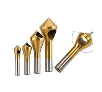 ZMMQ 4PCS Titanium Coated Countersink Chamfer Tool, Countersink Drill Bits Center Punch Set, 90 Degree Angle Sharp And Precise Countersinking, For Wood/pvc Board/aluminuminsulation Board (4PCS)