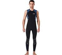 ZMMYD Traje de Neopreno de 3 mm Hombres Mujeres Traje de Carrera de triatlón Traje sin Mangas,Man Blue,XXL