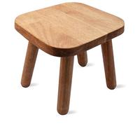 Zmpkhba Taburete de madera maciza para adultos, pequeño taburete de madera con 4 patas desmontables y montadas para cocina, baño, sala de estar, 9.3 x 9.3 x 9 pulgadas