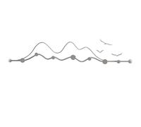 ZMQU Perchero de pared Creative Meta, ganchos decorativos, construcción totalmente metálica for chaqueta, abrigo, sombrero en la entrada del vestíbulo (gris, 65 cm/25,5 pulgadas)(Grey,65cm/25.5in)