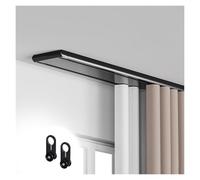 ZMQU Riel Divisor de ambientes de Aluminio de 2 Filas for Cortina de Techo, Disponible en Varios tamaños (Blanco, 240 cm/7,8 pies [2 x 120 cm])(Black,180cm/5.9ft (2 * 90cm))