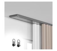 ZMQU Riel Divisor de ambientes de Aluminio de 2 Filas for Cortina de Techo, Disponible en Varios tamaños (Blanco, 240 cm/7,8 pies [2 x 120 cm])(Grey,75cm/2.46ft)