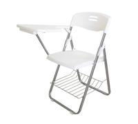 ZMTGLTG Silla de Entrenamiento Plegable de Polipropileno con Mesa, Pantalla for Libros y Estructura de Acero Engrosado, Duradera y Resistente al Desgaste. Ideal for Clases particulares.(White)