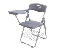 ZMTGLTG Silla de Entrenamiento Plegable de Polipropileno con Mesa, Pantalla for Libros y Estructura de Acero Engrosado, Duradera y Resistente al Desgaste. Ideal for Clases particulares.(Gray)
