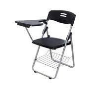 ZMTGLTG Silla de Entrenamiento Plegable de Polipropileno con Mesa, Pantalla for Libros y Estructura de Acero Engrosado, Duradera y Resistente al Desgaste. Ideal for Clases particulares.(Black)