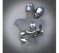 ZMURED Decoración de pared 3D, estatua, arte moderno, pintura en lienzo, arte de pared grande para decoración de baño y dormitorio (corazón gris colgado)
