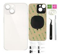 ZMVDJZ Cristal trasero de repuesto para iPhone 14 (medianoche, 6.1 pulgadas) con cinta preinstalada + instrucciones de instalación + herramientas de reparación + protector de pantalla (Starlight)