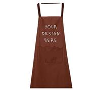 ZMvise Delantal de cocina personalizado personalizado con texto en inglés "Custom Your Design" unisex para mujeres y hombres, Marrón, talla única