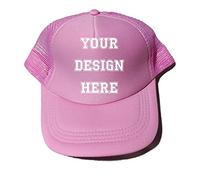 ZMvise Gorra de béisbol personalizada con logo de texto y foto, unisex, ajustable, de malla, color rosa, M