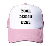 ZMvise Gorra de béisbol personalizada con texto y logo de imagen, unisex, ajustable, de malla, gorra trucker de colores, Rosa, Medium