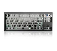 ZMX GMK87 - Kit de teclado Barebones, montaje en junta PCB de intercambio en caliente, modo triple, BT5.0/2.4G/Type-C Teclado mecánico inalámbrico con perilla VIA-programable pantalla TFT