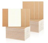 zmybcpack Paquete de 48 cuadernos de papel cuadriculado A6, cuadernos de papel cuadriculado cuadrado de 5 mm con cubierta kraft, cuadernos de cuadrícula pequeña para matemáticas, ingeniería (30 hojas