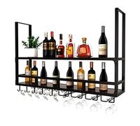 ZMYJTO Botellero, Estante Colgante Ceig De 2 Capas, Soporte De Copa De Vino De Copa De Copa De Hierro Retro Al Revés, Puede Almacenar Vajilla/Maceta/Botella De Vino Tinto/Copa De Vino (Tamaño : 120