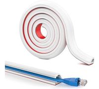 ZMZaoan 1m Canaletas para Cables Blanco, Canaleta Cables Pared Adhesivo - Tapa Cables Pared para la Gestión de Cable, Canaletas para Cables Adhesivas para Oficina y Suelo