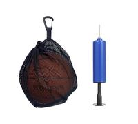 ZMZaoan Bolsa de Fútbol con Bomba de Aire - Bolsa de Balón Plegable Incluye Bomba y Aguja, Mochila Red para Balón de Fútbol Talla 5, Baloncesto y Voleibol, Red de Transporte Ligera, Bolsa Deportiva