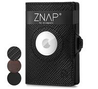 Znap Airtag Wallet | Cartera para Hombre | Pequeña Cartera con Bloqueo RFID y Clip de Piel, Funda para Tarjetas, Cartera Airtag | Smart Wallet, Saffiano, 12 Karten