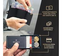 ZNAP Slim Wallet 8 Tarjetera monedero 8,9 x 1,5 x 6,3 cm (largo x grueso x ancho) protección RFID Slimpuro