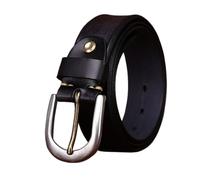 ZNEL Cinturón Vintage Minimalista Artesanal Hombre Mujer - Cuero de Primera & Hebilla Acero Inoxidable Casual Cinturones con Diseño Elegante(100cm/39, Black)
