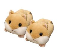 ZNEL Dibujos Animados Animales Pantuflas Espalda Cerrada Zapatillas De Algodón Botines Cálidos Zapatos Interior Exterior Aislamiento Térmico(38/39 EU, Brown-Hamster)