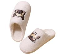 ZNEL Mujer Hombre Pantuflas Suaves Sin Cordones Bulldog Estampado Zapatos Cálidas, Cómodas, Suaves Y Ligeras Animales Zapatillas De Casa con Dibujos Animados(36/37 EU, Bulldog)