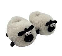 ZNEL Pantuflas De Peluche con Forma De Oveja De Dibujos Animados para Mujer Y Hombre Antideslizantes Zapatillas Invierno Zapatos De Interior para Adultos(42/43 EU, White)